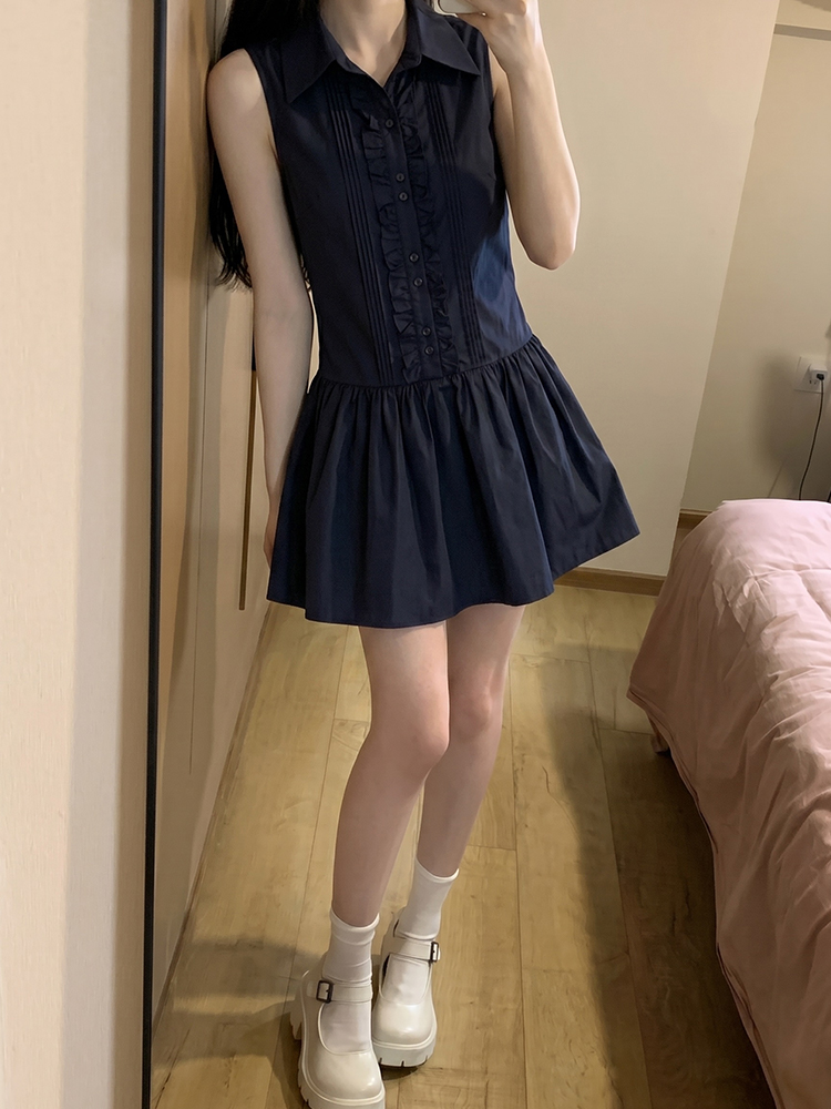 Korean Style A Line Shirt Dress - فستان قميص نسائي صيفي جديد بتصميم