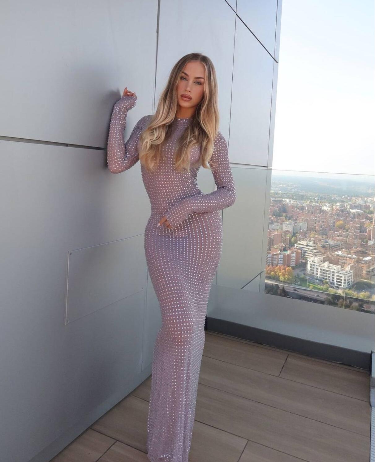 Sparkly Rhinestone Club Party Dress - 2025 جديد شفاف صورة تبادل لاطلاق