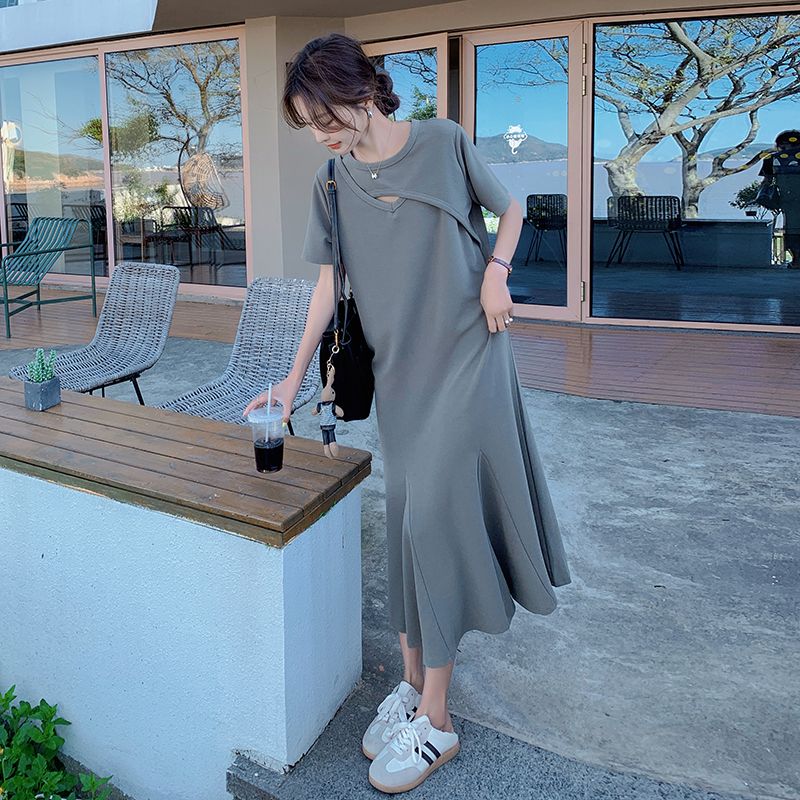 فستان تي شيرت بتصميم بسيط ومجو - مراجعة Korean Style A Line Shirt Dress وسعره