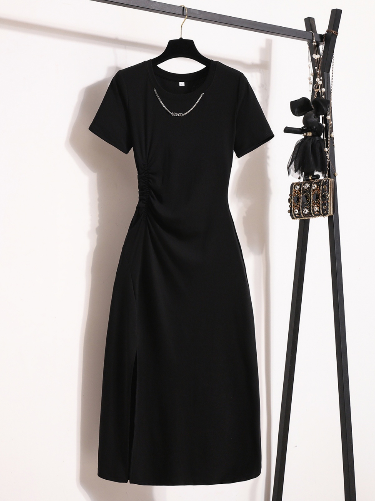 فستان أنيق غير رسمي بأكمام قصي - مراجعة Korean Style A Line Shirt Dress وسعره