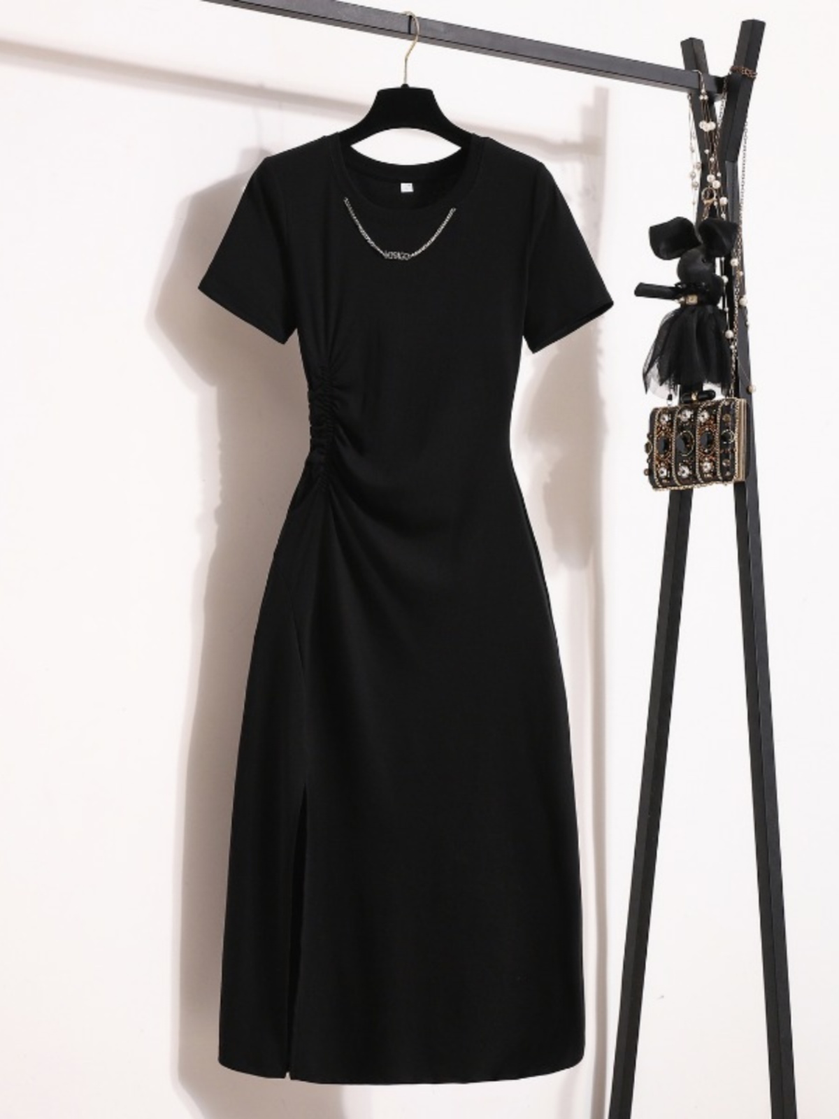 فستان أنيق غير رسمي بأكمام قصي - مراجعة Korean Style A Line Shirt Dress وسعره