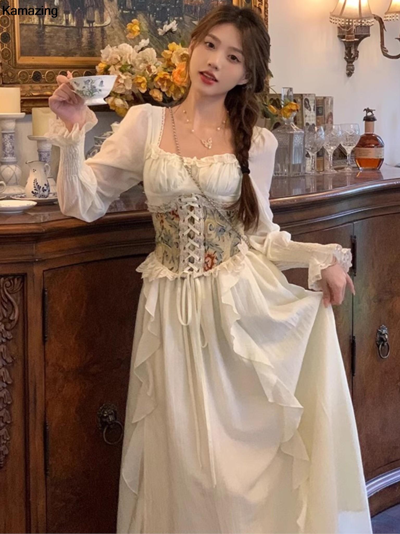 مشد نسائي فرنسي كلاسيكي فستان  - مراجعة French Vintage Floral Midi Dress وسعره