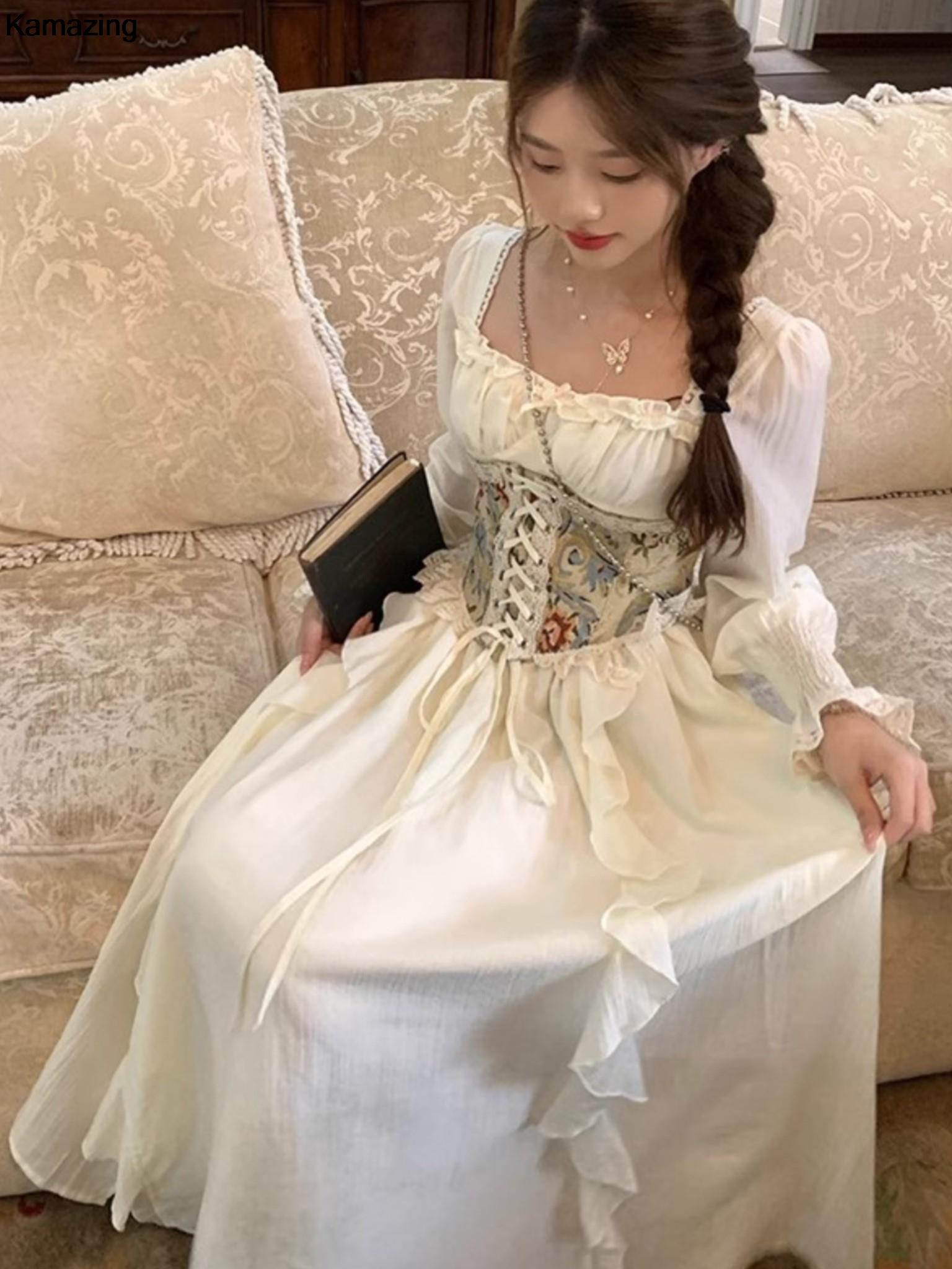 مشد نسائي فرنسي كلاسيكي فستان  - مراجعة French Vintage Floral Midi Dress وسعره