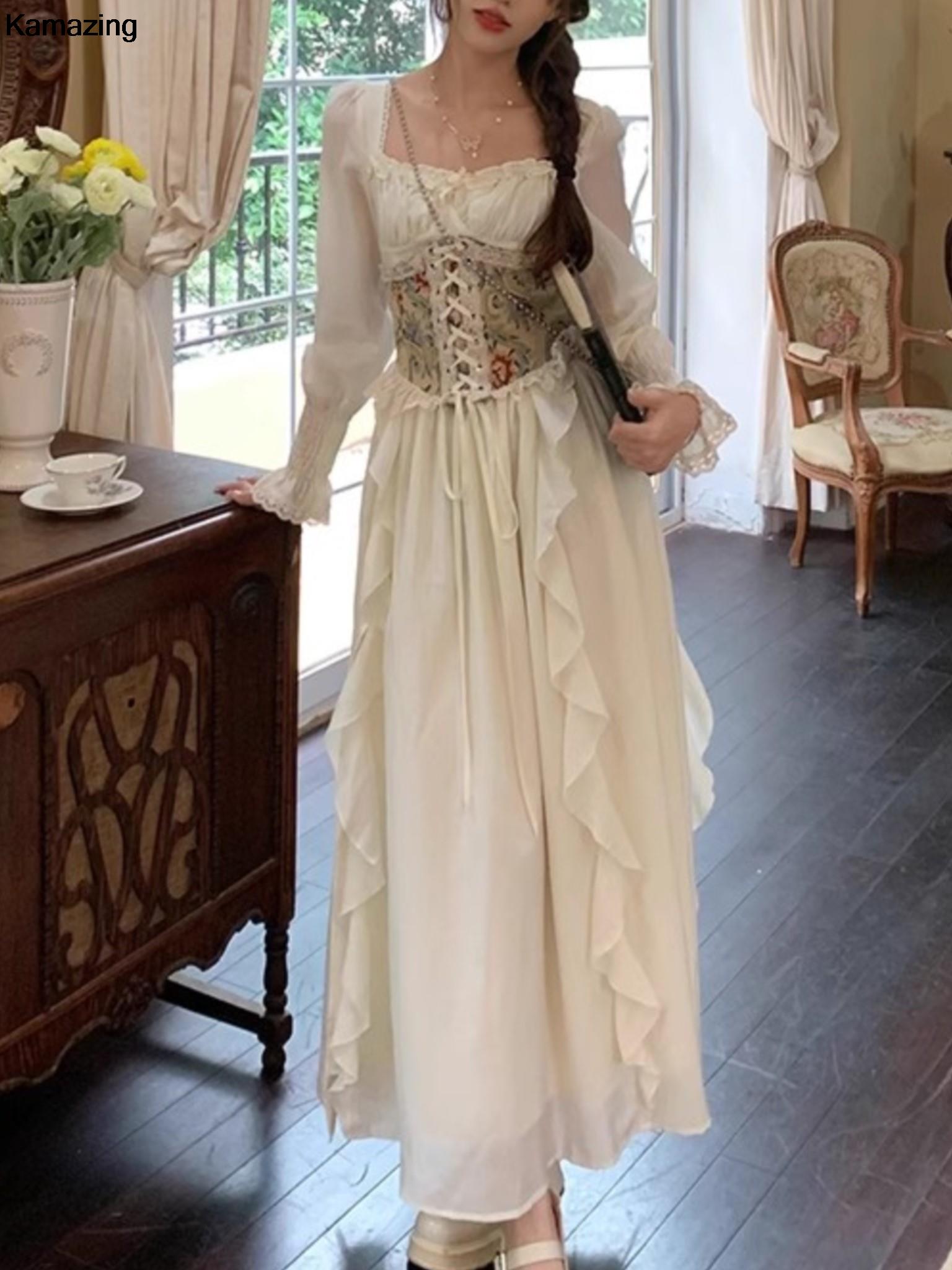 مشد نسائي فرنسي كلاسيكي فستان  - مراجعة French Vintage Floral Midi Dress وسعره