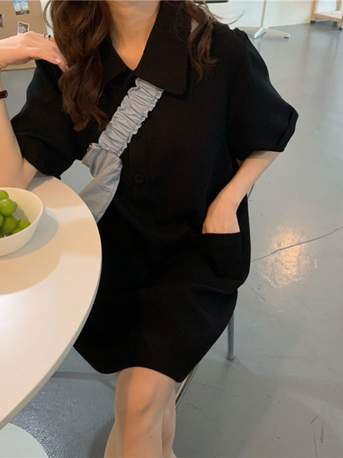 فستان نسائي كاجوال بقصة A-Line - مراجعة Korean Style A Line Shirt Dress وسعره