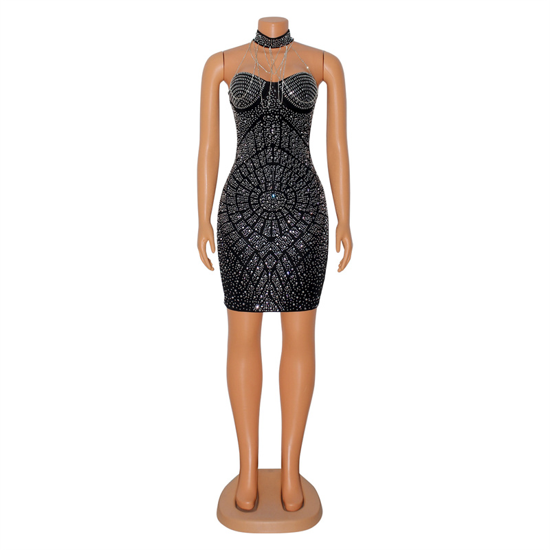 فستان عيد ميلاد Doyerl سباركلي - مراجعة Sparkly Rhinestone Club Party Dress وسعره