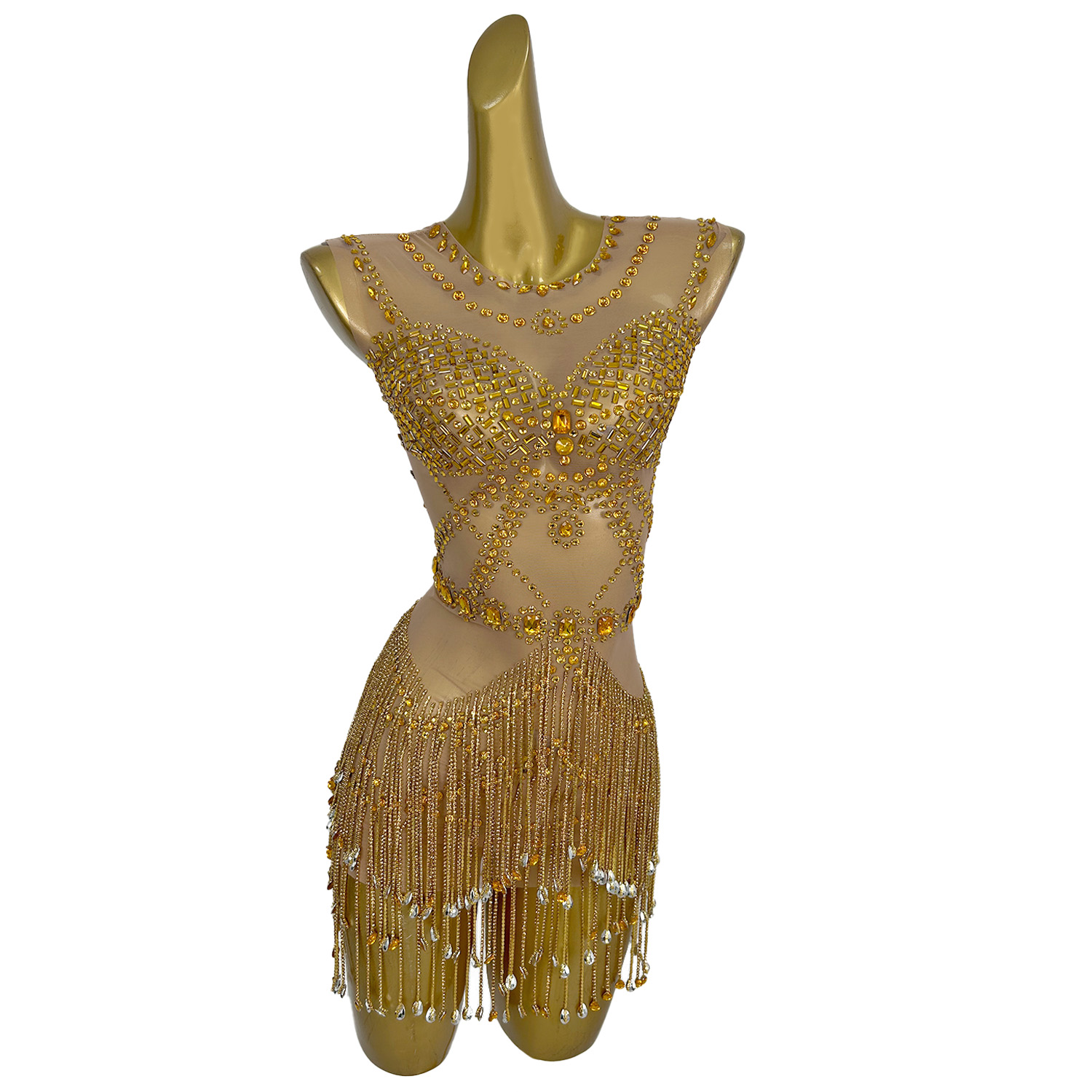 فستان قصير شفاف من قماش الشبك  - مراجعة Sparkly Rhinestone Club Party Dress وسعره