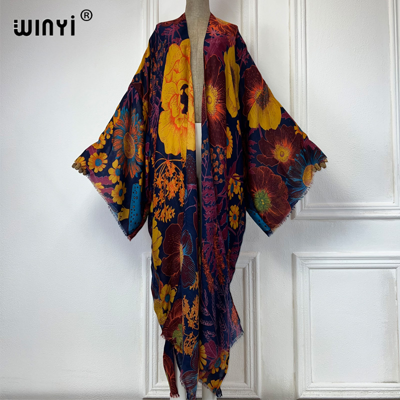 فستان كيمونو ماكسي صيفي من WIN - مراجعة Boho Summer Beach Maxi Dress وسعره