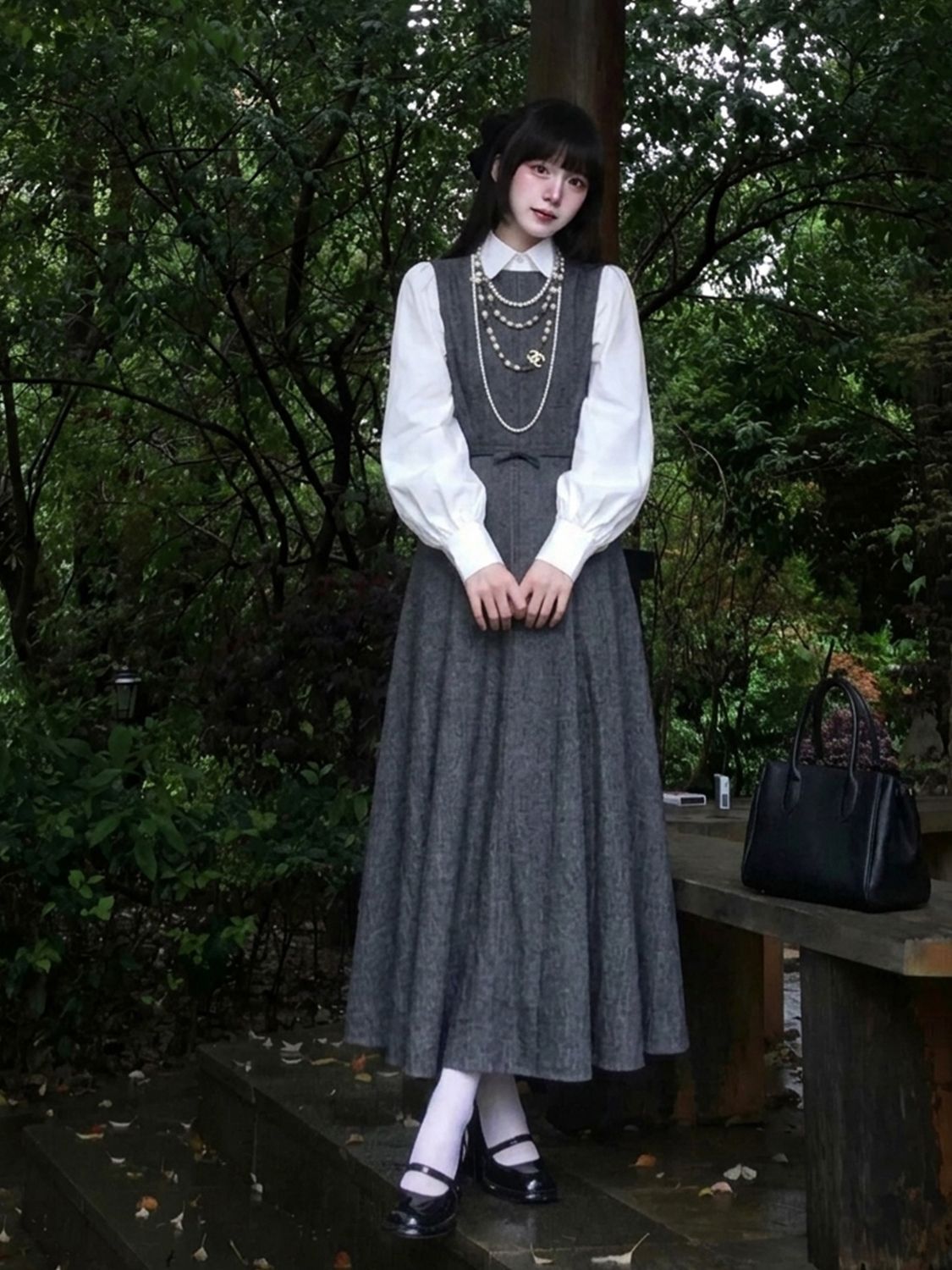 طقم فستان من قطعتين على الطراز - مراجعة Korean Style A Line Shirt Dress وسعره