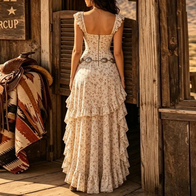 فستان ماكسي نسائي بطبعة زهور م - مراجعة Boho Summer Beach Maxi Dress وسعره