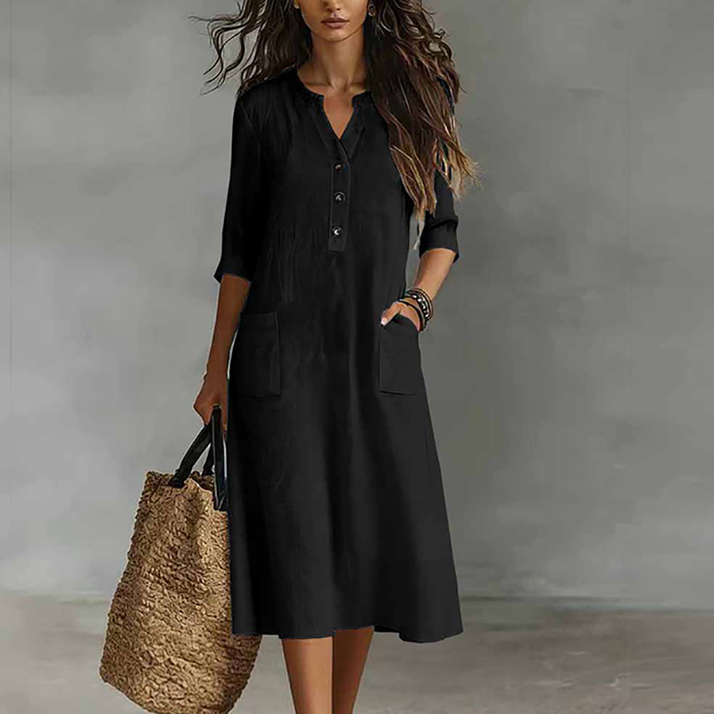 فستان نسائي كاجوال بلون واحد ب - مراجعة Boho Summer Beach Maxi Dress وسعره
