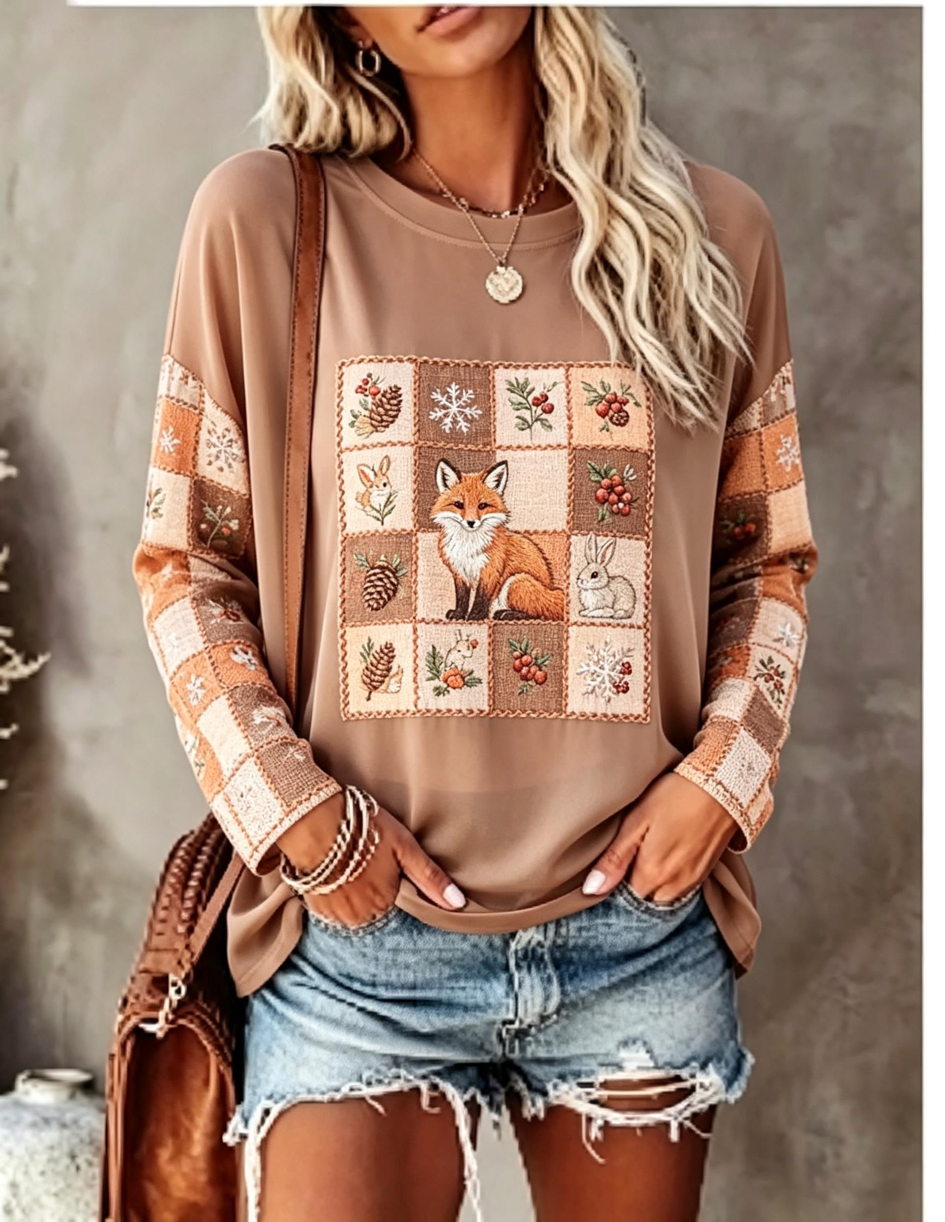 تيشيرت نسائي بأكمام طويلة، بتص - مراجعة Blouses وسعره