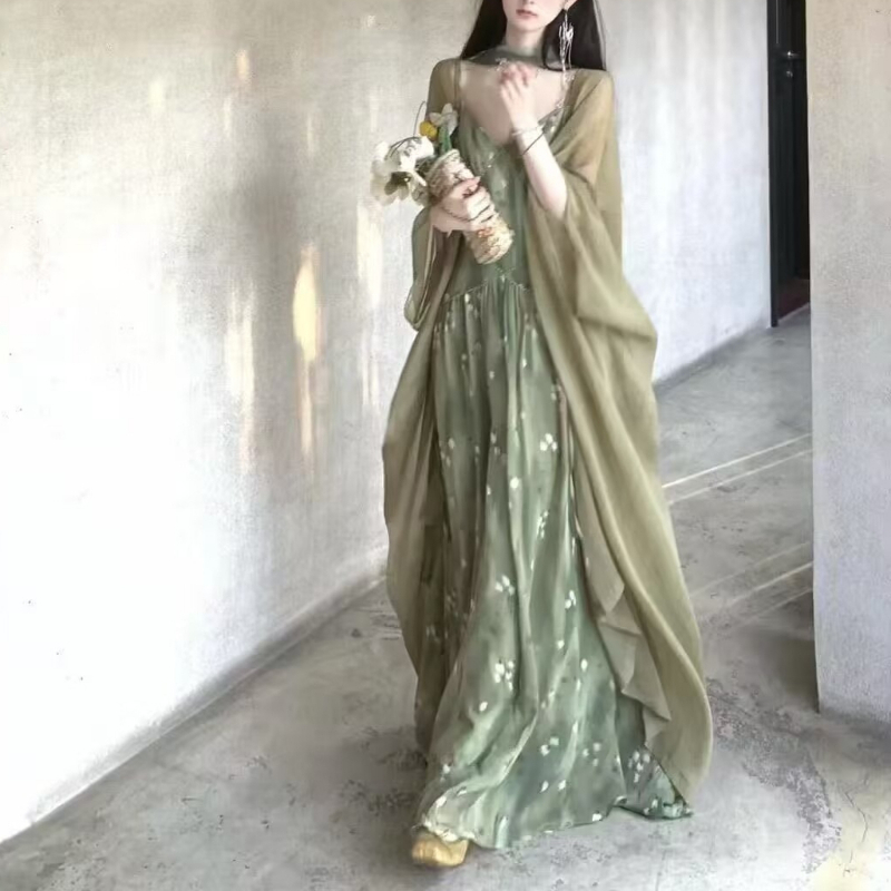 فستان ميدي عتيق جديد لعام 2025 - مراجعة French Vintage Floral Midi Dress وسعره