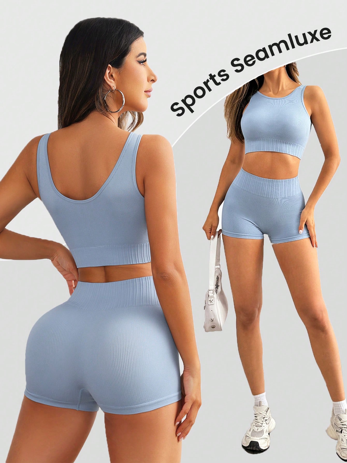 طقم يوجا نسائي بدون خياطة مضلع - مراجعة Seamless Ribbed Workout Tank Top وسعره